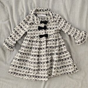 Nannette Black and White Kids Coat